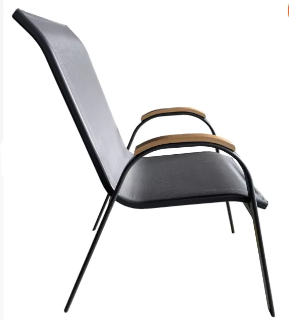 Cadeira para Piscina Summer - Alumínio Cinza, Tela Sling Cinza | Empilhável