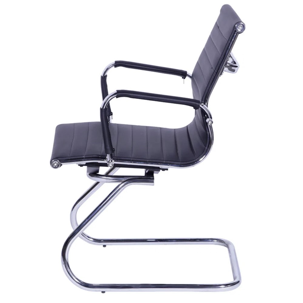 Cadeira Skylux Esteirinha Aproximação - Estrutura Fixa Sky Cromada - Oferta *Preta MX728F