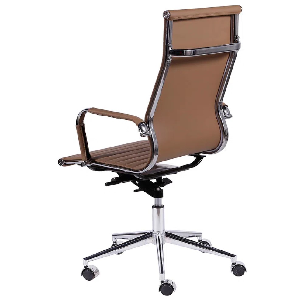 Cadeira Skylux Esteirinha Presidente - Base Giratória Cromada - Oferta *Caramelo MX728P