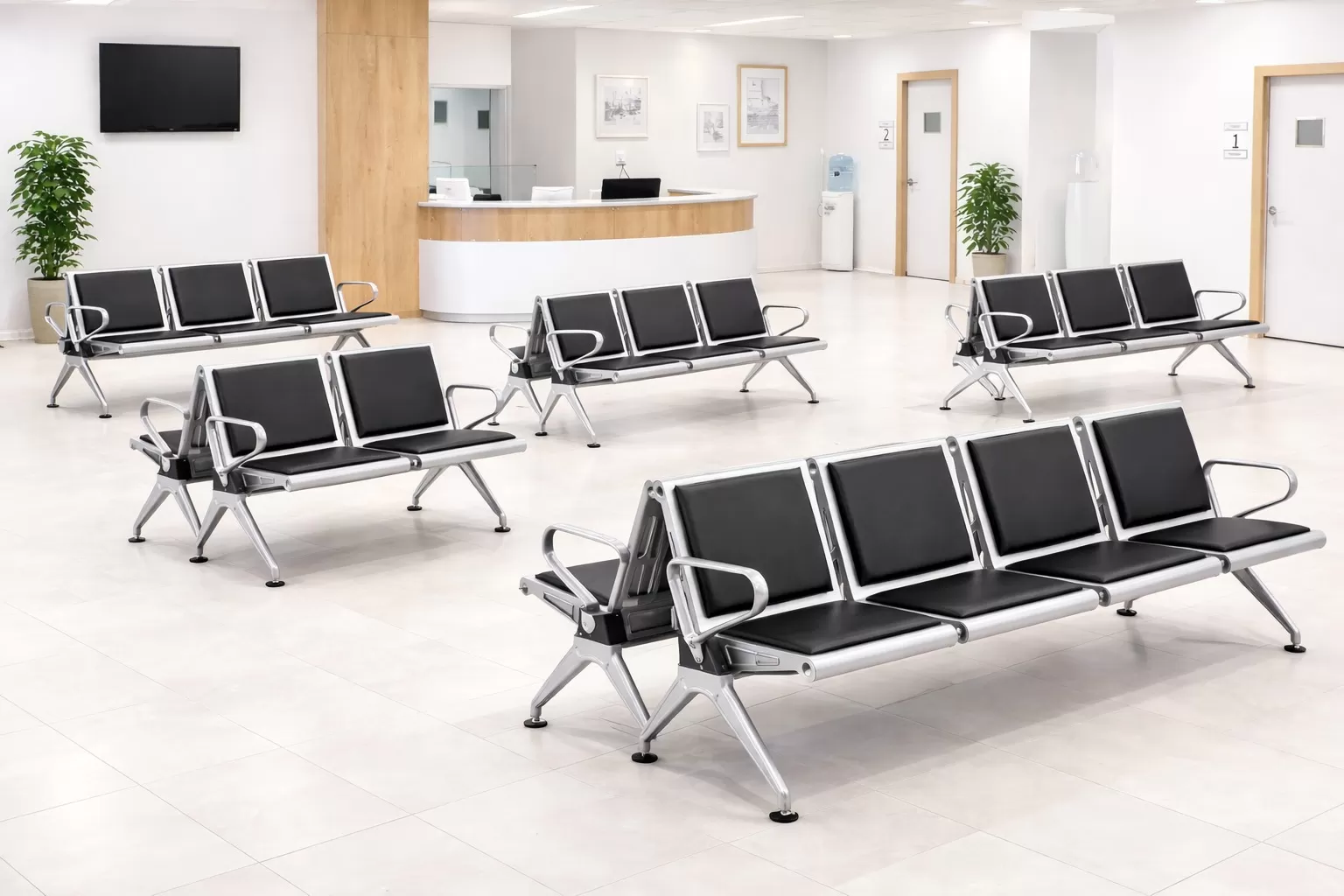 Longarina Aeroporto Elegance 3 Lugares - Metálica Reforçada | Estofada