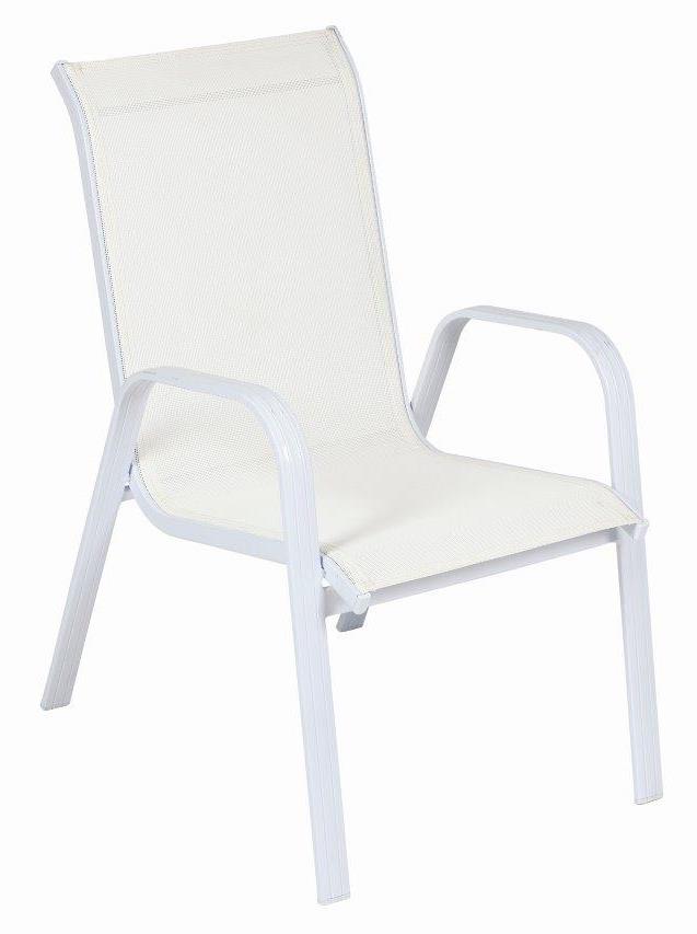 Cadeira para Piscina Summer - Alumínio Branco, Tela Sling Azul Escuro | Empilhável