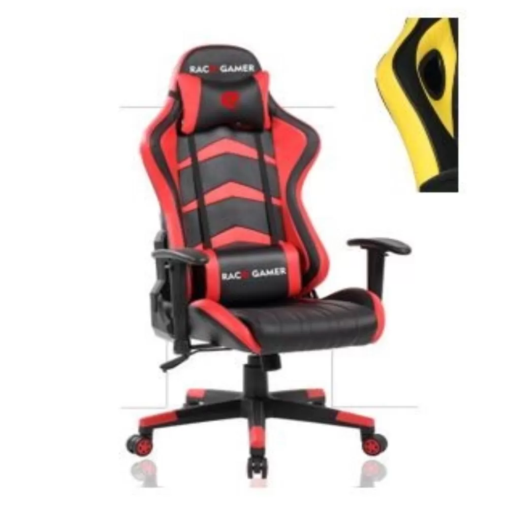 Cadeira PC Gamer Racer Profissional - Preto / Amarelo. A Melhor Cadeira PC Gamer. Qualidade Excepcional! MXRacer Preto/Amarelo
