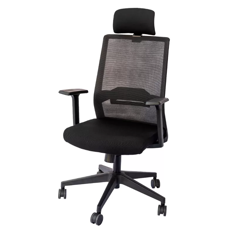 Cadeira Para Escritório ELITE FLEX Presidente - Assento Estofado / Encosto Em Tela - Cadeiras Home Office *com Encosto De Cabeça MX-7043P