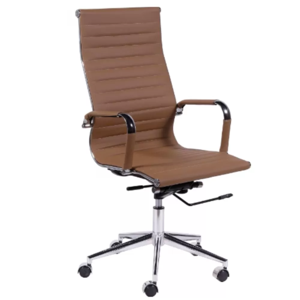 Cadeira Skylux Esteirinha Presidente - Base Giratória Cromada - Oferta *Caramelo MX728P