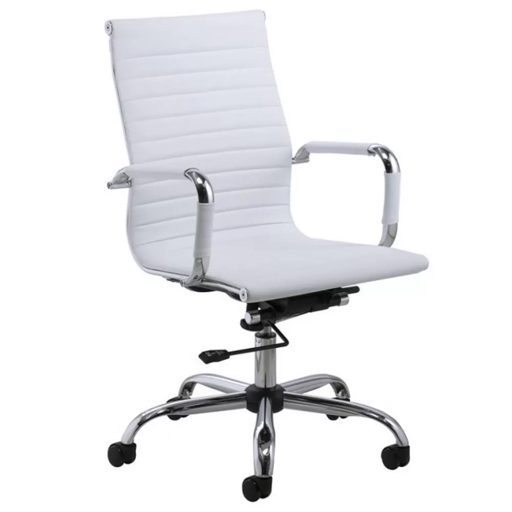 Cadeira Skylux Esteirinha Diretor - Base Giratória Cromada - Oferta *Branco MX728D
