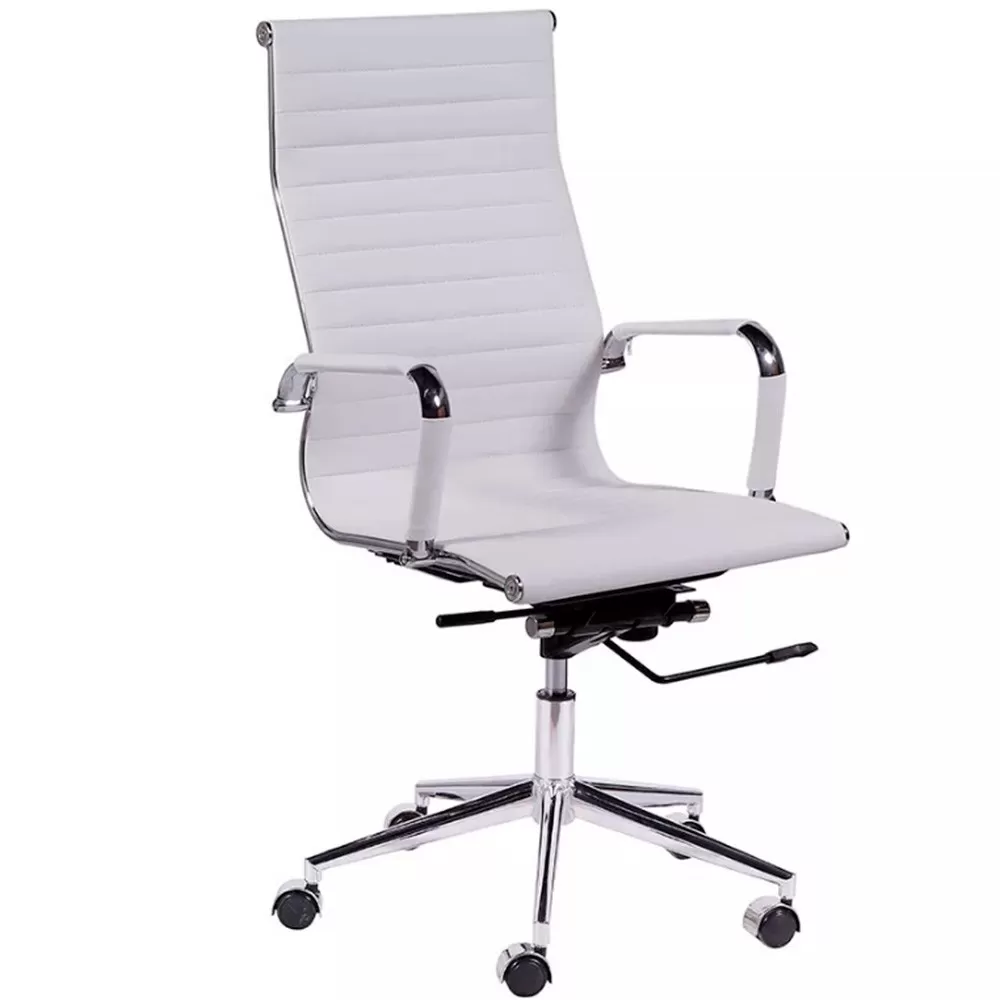  Cadeira Skylux Esteirinha Presidente - Base Giratória Cromada - Oferta *Branco MX728P