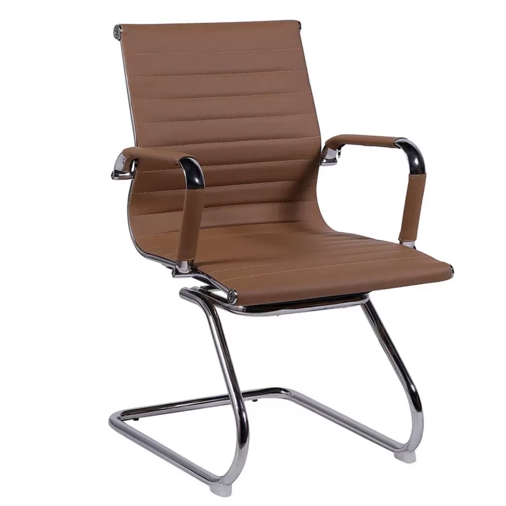 Cadeira Skylux Esteirinha Aproximação - Estrutura Fixa Sky Cromada - Oferta *Caramelo