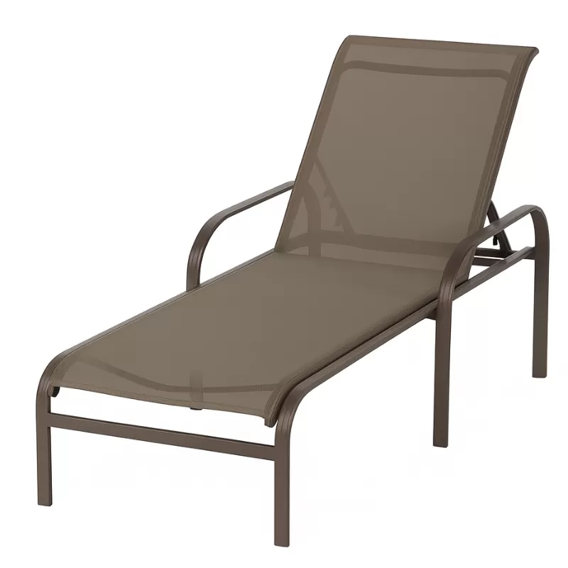 Espreguiçadeira Para Piscina Summer - Alumínio Marrom, Tela Sling Marrom | Empilhável